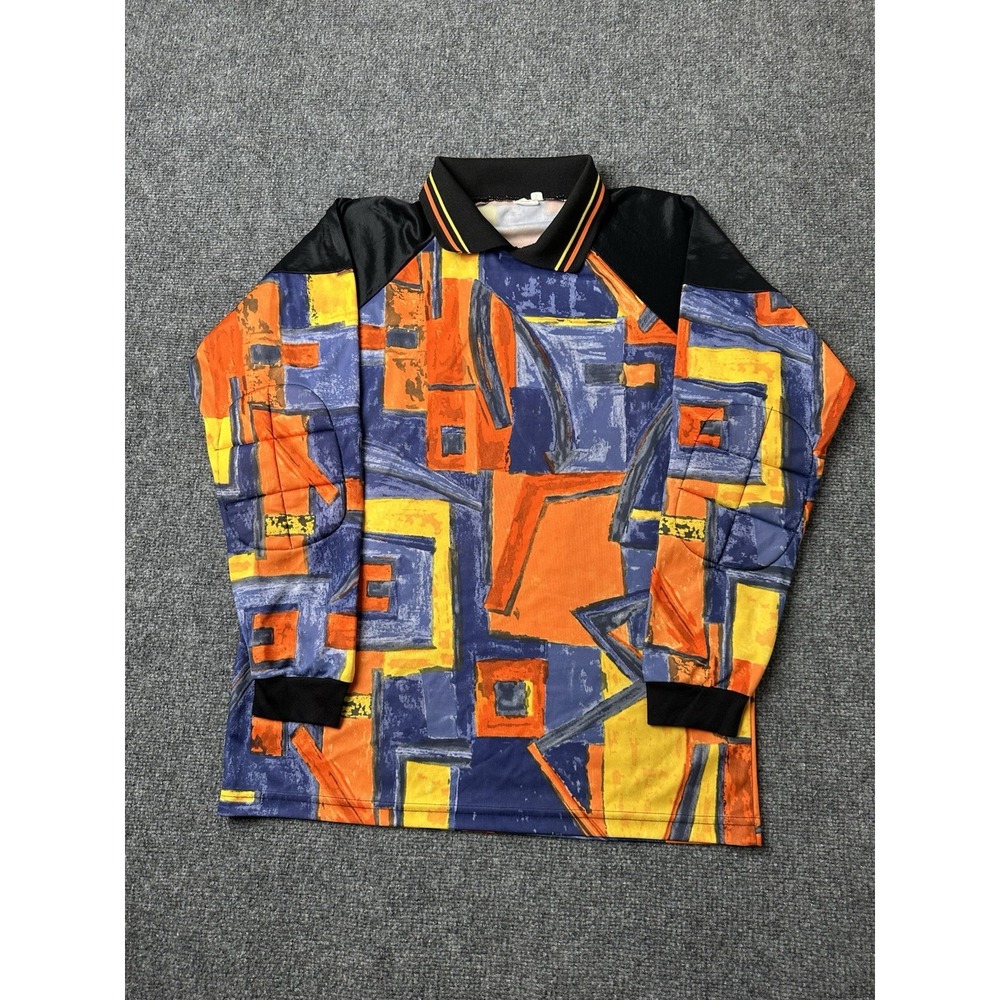 Mens Long‎ Sleeve Goalkeeper Soccer Jersey Abstract Graphic, Size S
